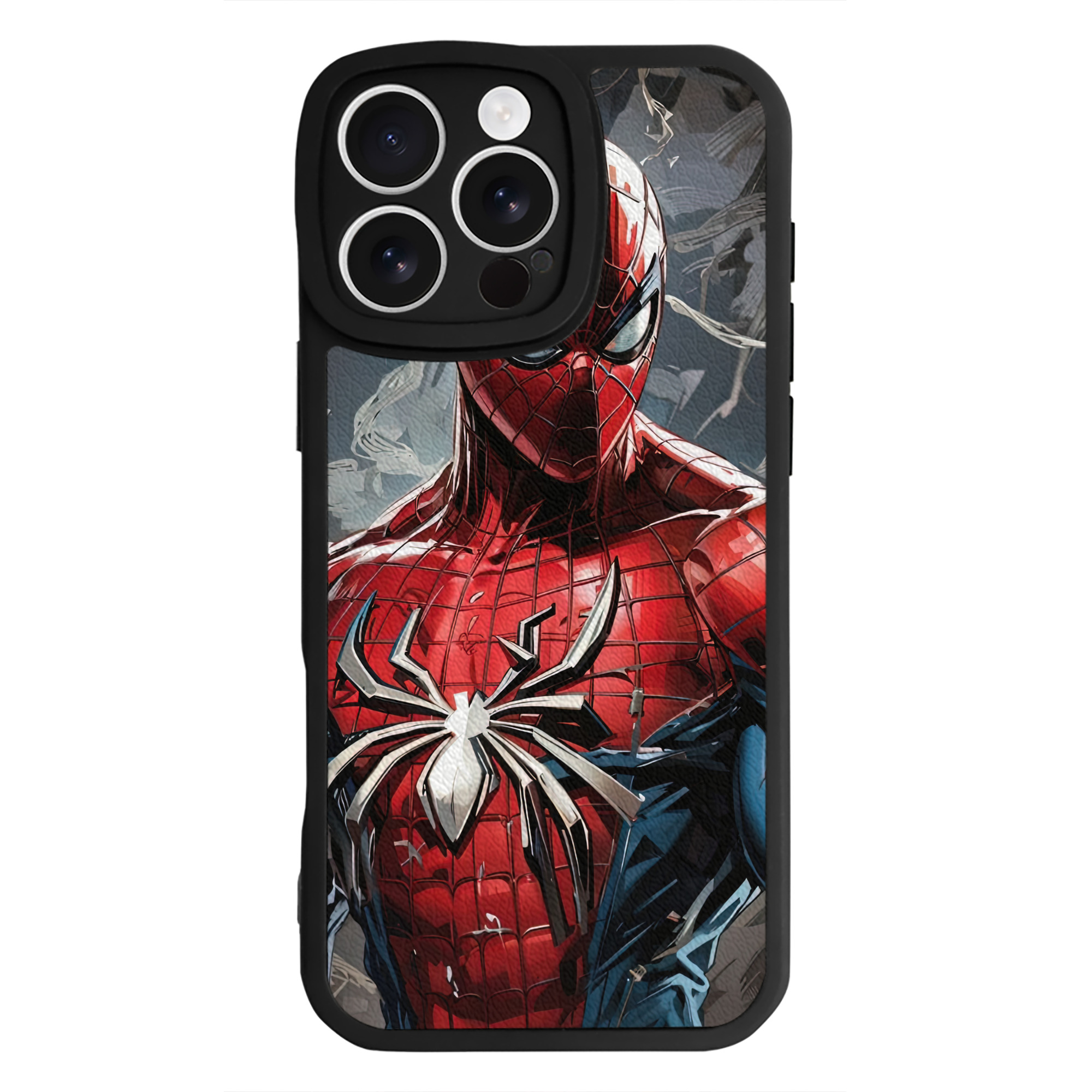 Spider Man スパイダーマン 【iPhone 16シリーズ対応】シリコンスマホケース（レザー調） 材質：シリコン
